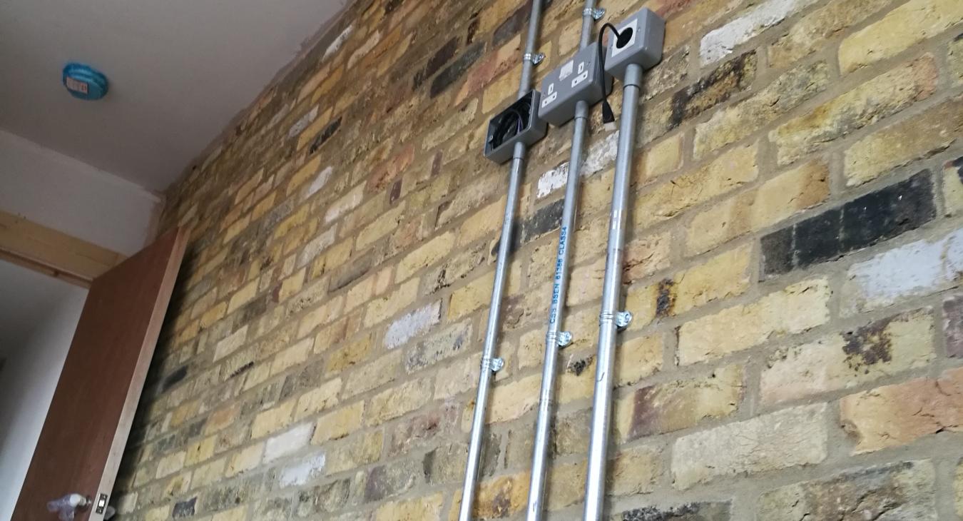 Galv Conduit feature wall